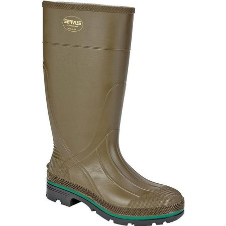 SERVUS Northener Series NonInsulated Work Boots, 11, BrownGreenOlive, PVC Upper, Insulated No 75120-11